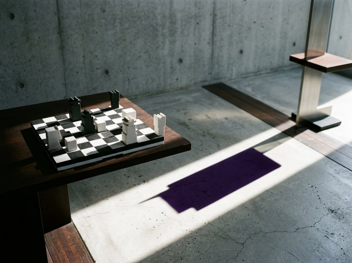 The_Draw_-_Chess mid game on table