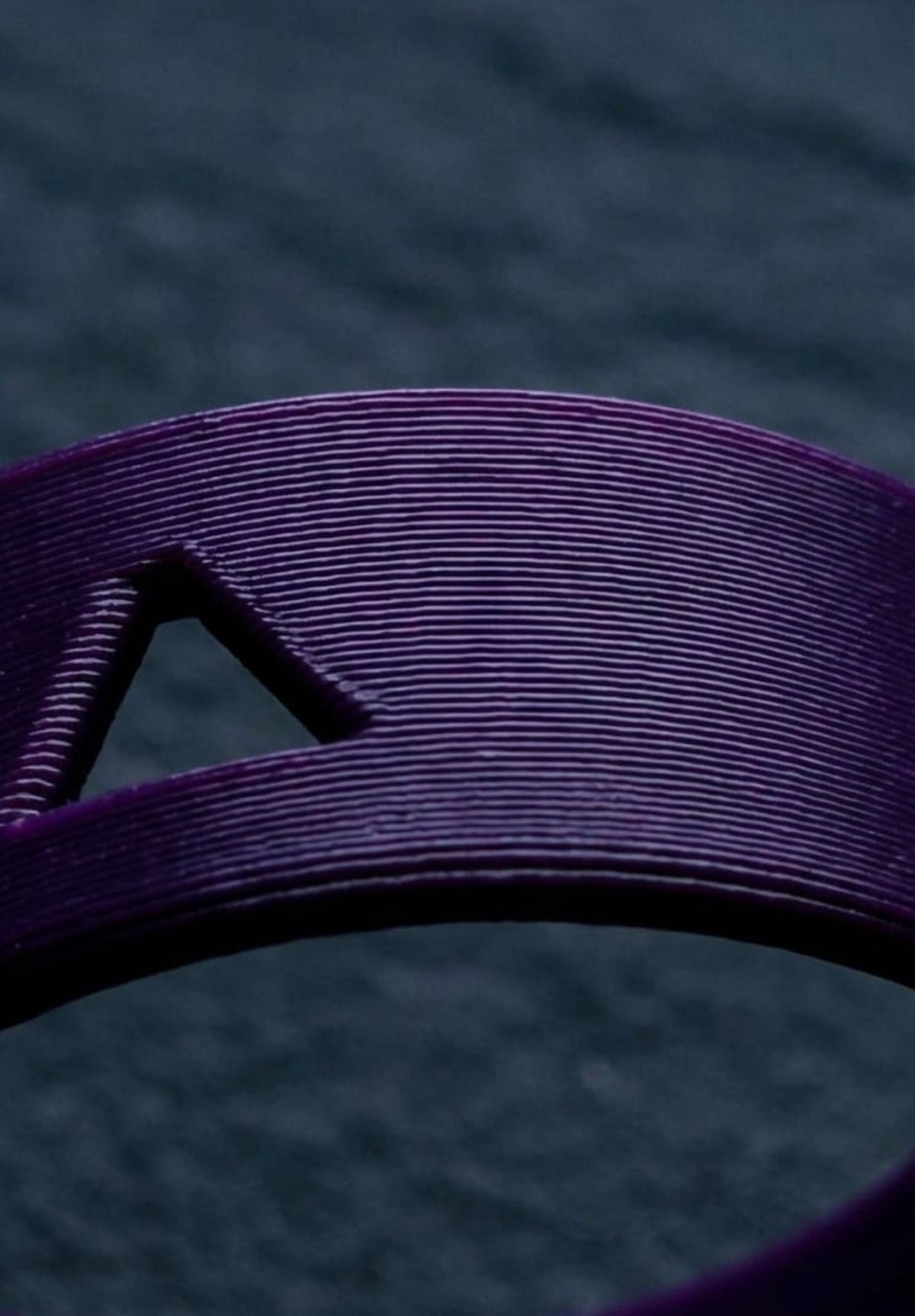 FK U** RINGS — Macro triangle close-up purple ring — ATTITUDE DESIGN